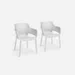 2 Gartenstühle aus gespritztem Kunststoffharz - Elisa - weiß, stapelbar Photo1