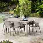 6 Gartenstühle aus gespritztem Kunststoffharz - Elisa - Cappuccino, stapelbar Photo4