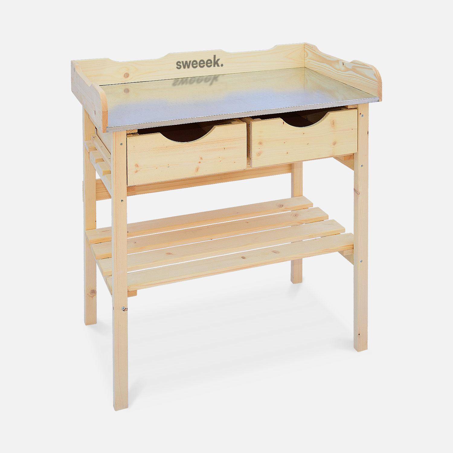 Table de rempotage avec 2 tiroirs
