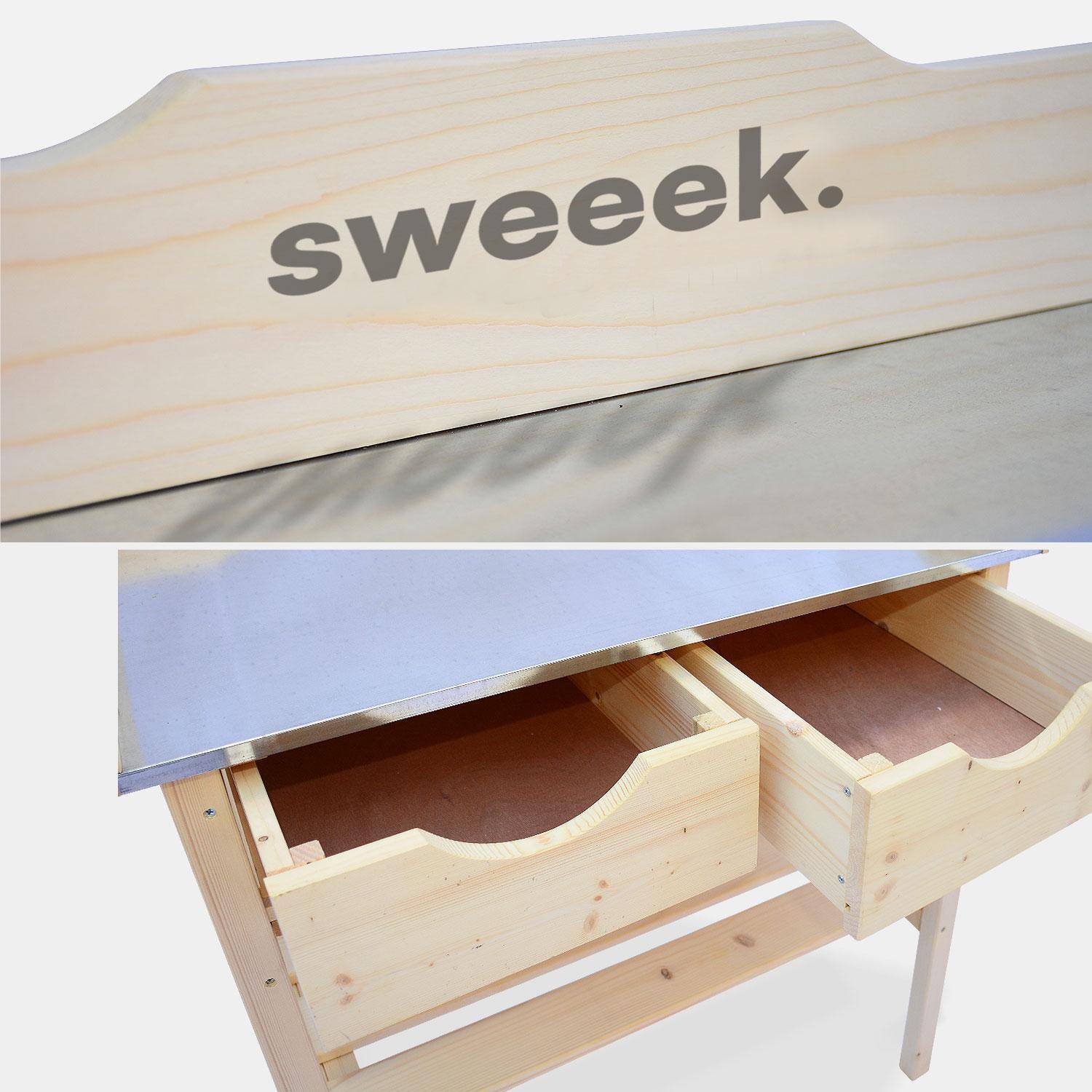 Table De Rempotage Petunia - Bois Et Métal - 2 Tiroirs - 80x45cm