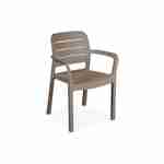 6 fauteuils de jardin en résine plastique injectée, Cappuccino - Tisara Photo3