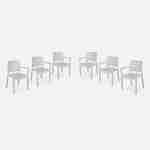 6 fauteuils de jardin en résine plastique injectée, Blanc - Tisara Photo1