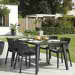Table de jardin en résine de synthèse - Lima 160 - Rectangulaire, graphite, 160 cm 4-6 personnes  Photo4