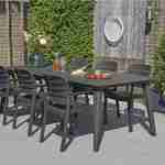 Table de jardin avec rallonge en résine de synthèse - Lima 240 - Rectangulaire, Graphite, 160 à 240cm,  6 à 10 personnes  Photo1