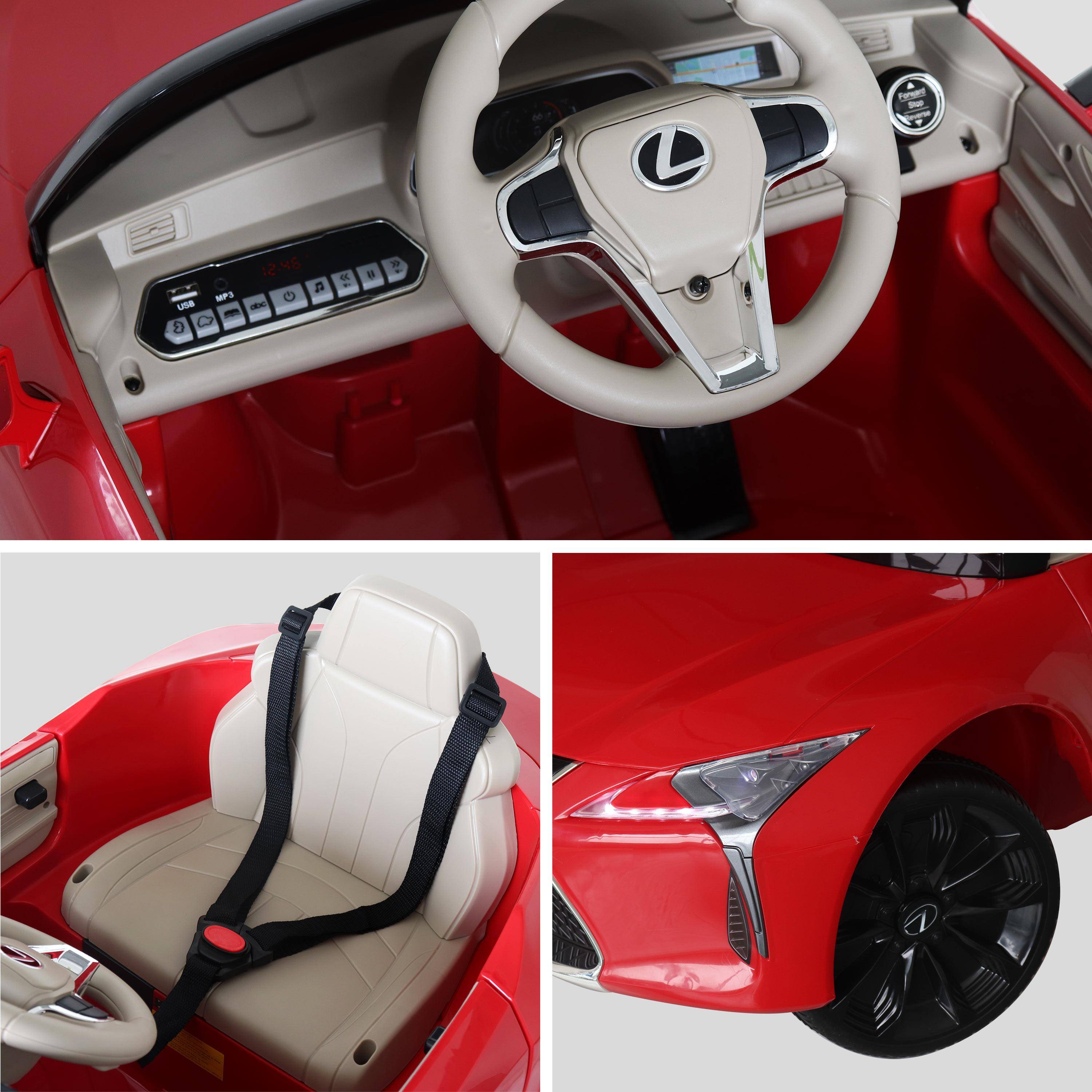 Children's electric car 12V, 1 seat, 4x4 with car radio and remote control - Lexus LC500 - Red,sweeek,Photo5