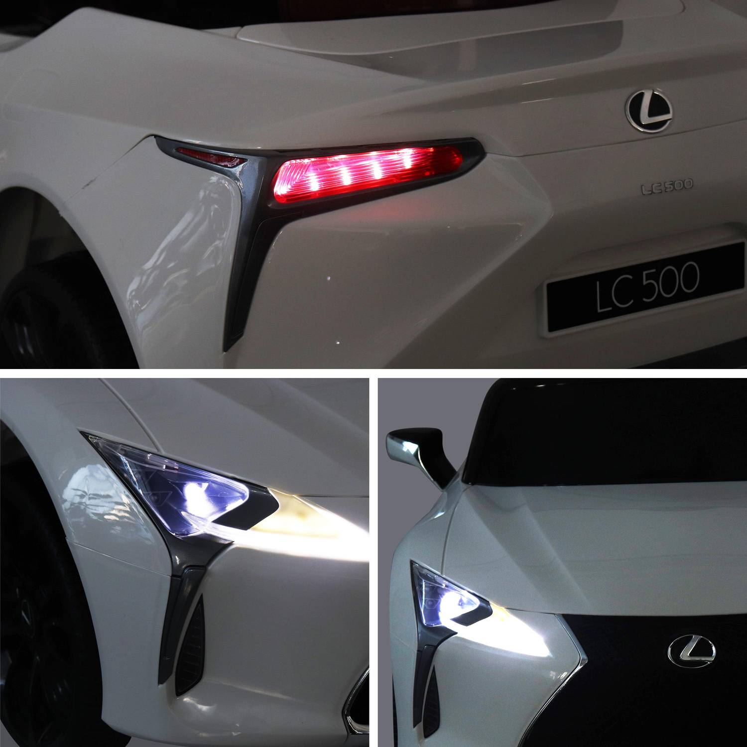 Children's electric car 12V, 1 seat, 4x4 with car radio and remote control - Lexus LC500 - White Photo5