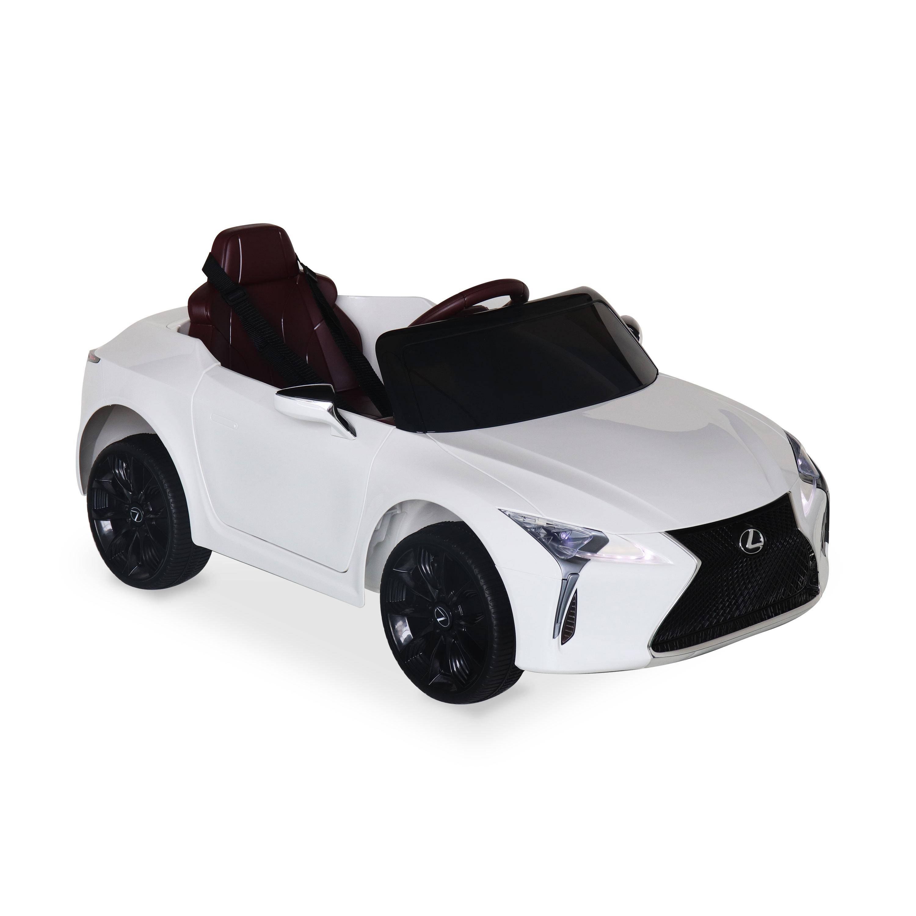 Children's electric car 12V, 1 seat, 4x4 with car radio and remote control - Lexus LC500 - White,sweeek,Photo2