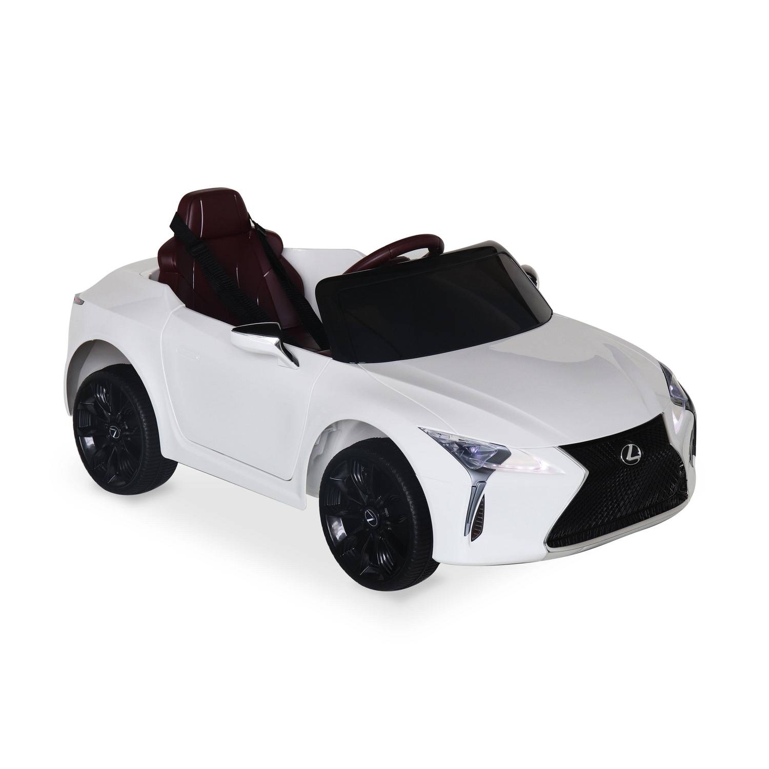 Children's electric car 12V, 1 seat, 4x4 with car radio and remote control - Lexus LC500 - White Photo2