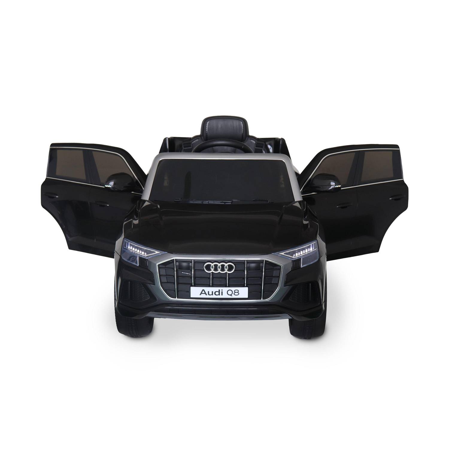 Children's electric car 12V, 1 seat with car radio and remote control - AUDI Q8 - Black Photo2