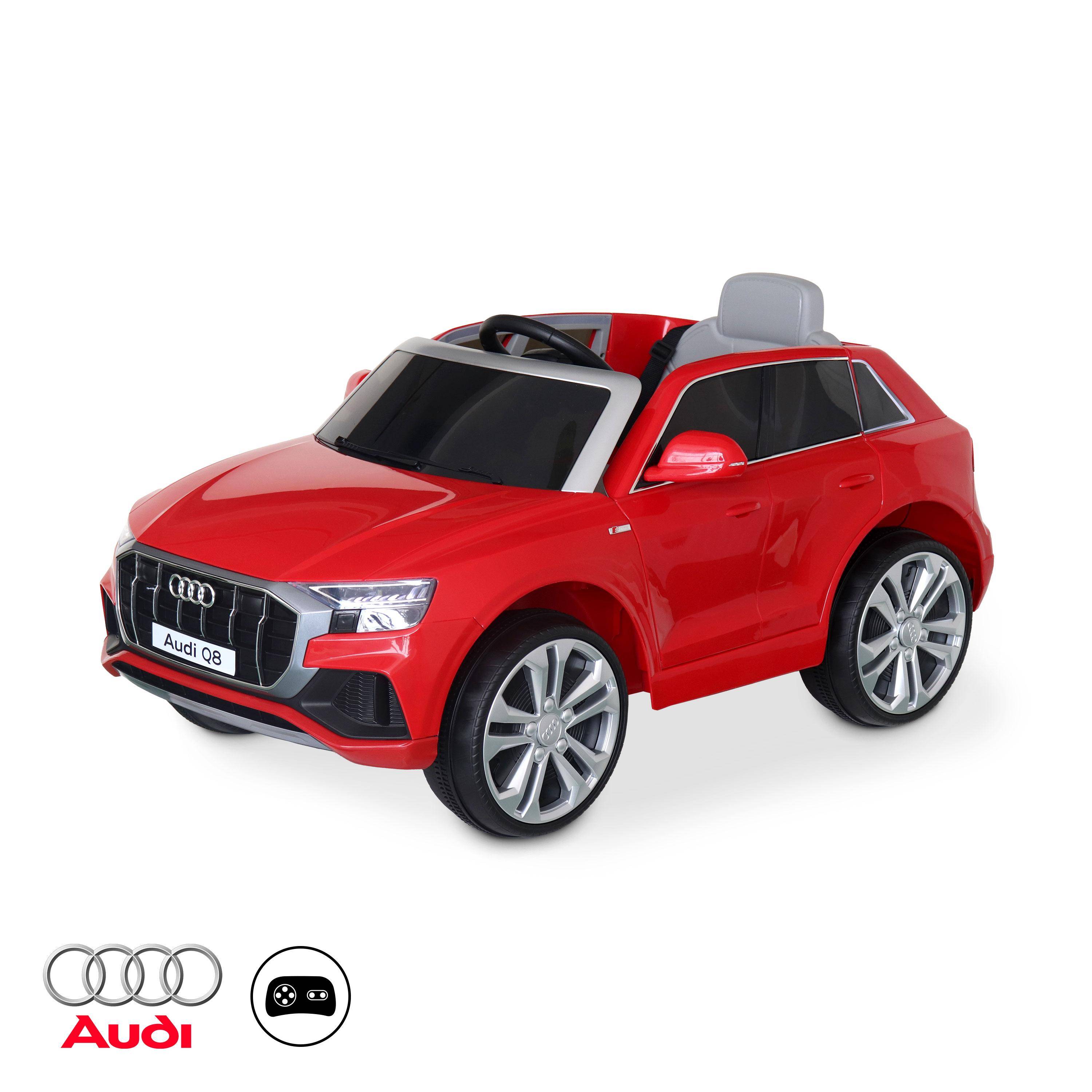 Children's electric car 12V, 1 seat with car radio and remote control - AUDI Q8 - Red,sweeek,Photo1