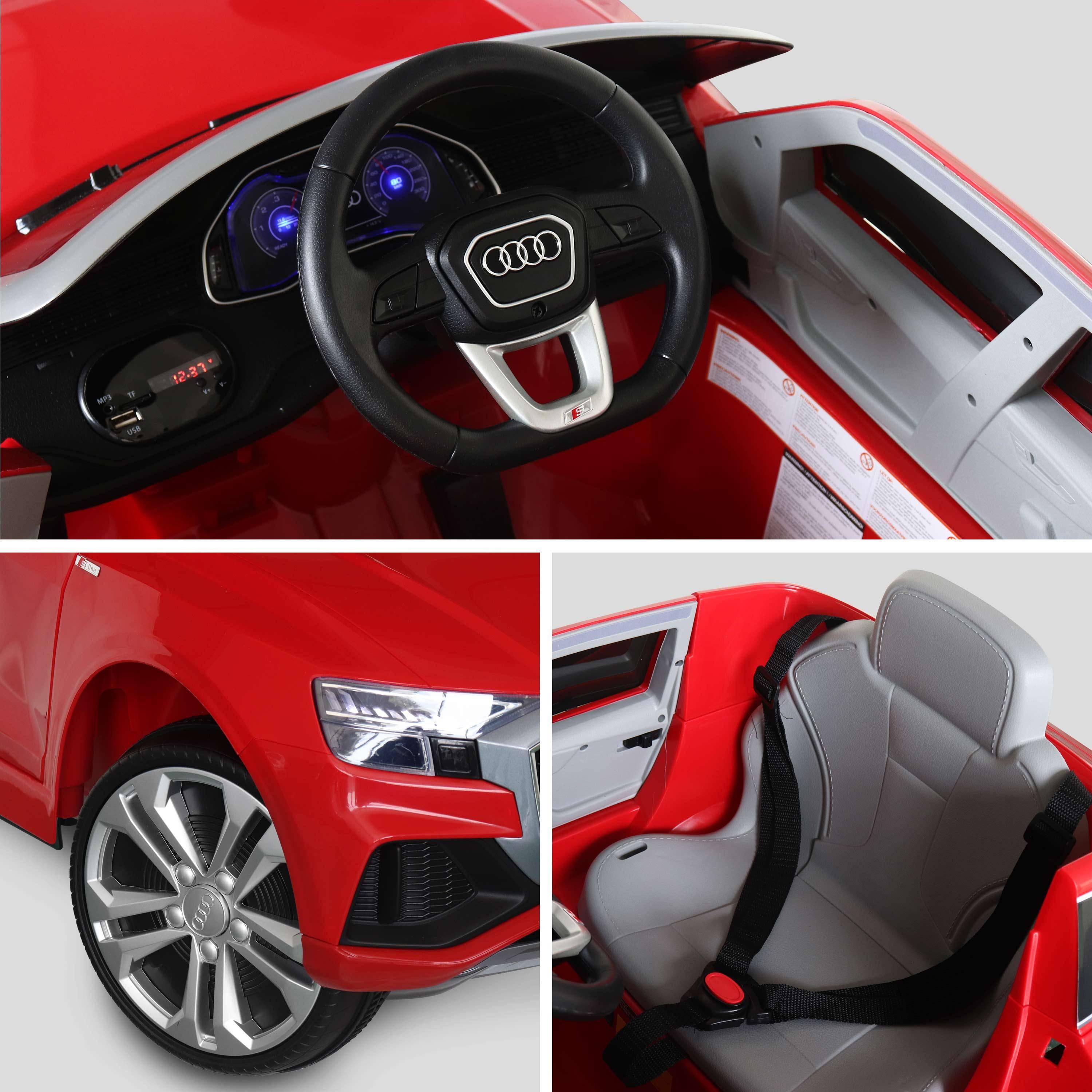 Children's electric car 12V, 1 seat with car radio and remote control - AUDI Q8 - Red Photo4