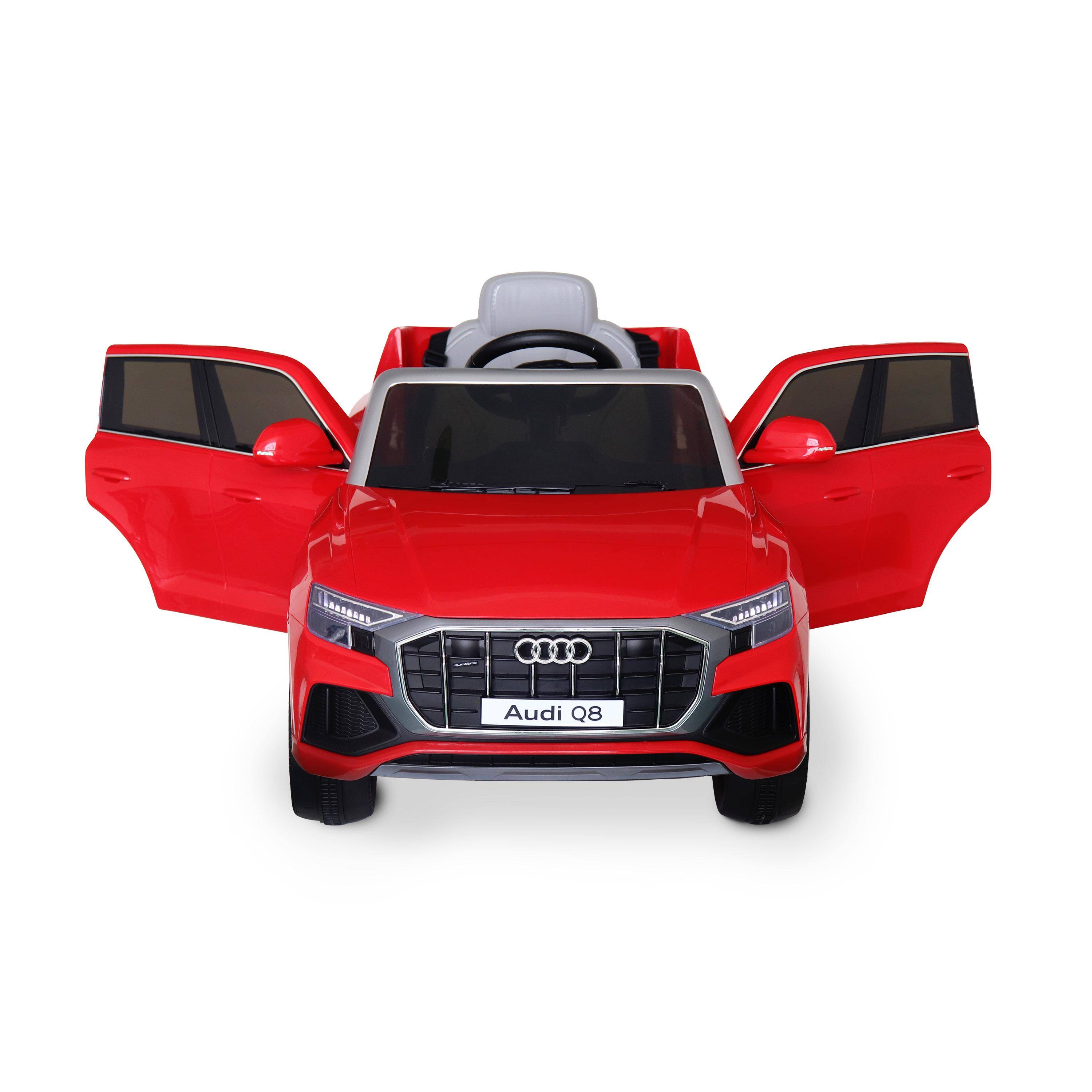 Children's electric car 12V, 1 seat with car radio and remote control - AUDI Q8 - Red,sweeek,Photo2