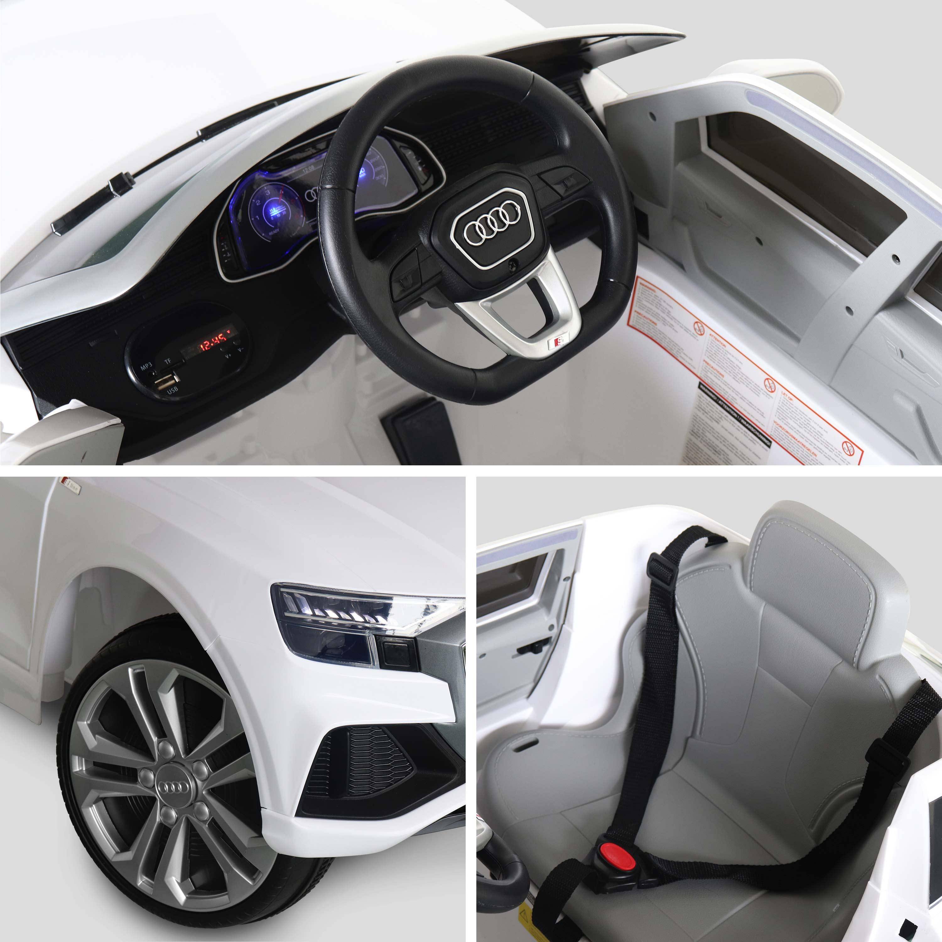 Children's electric car 12V, 1 seat with car radio and remote control - AUDI Q8 - White,sweeek,Photo4
