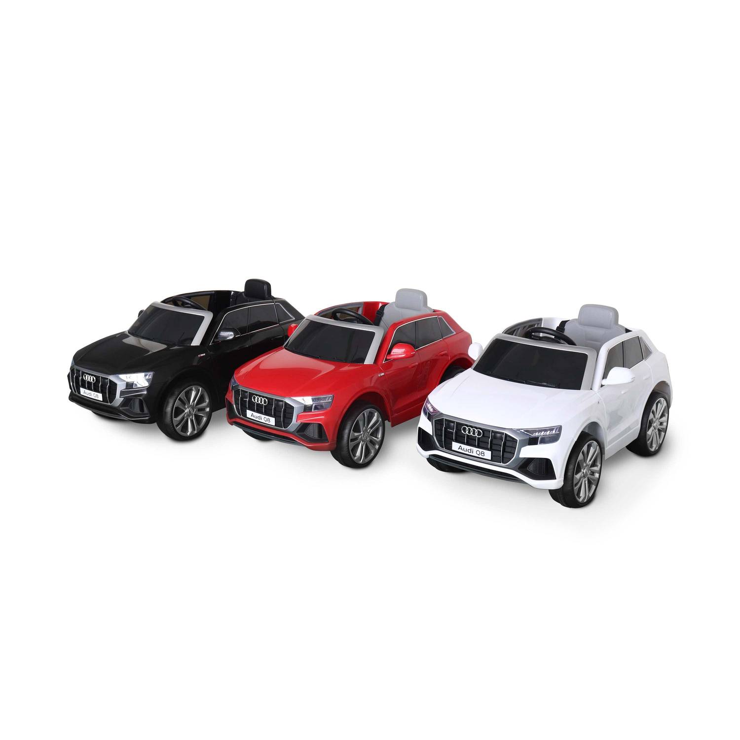 Children's electric car 12V, 1 seat with car radio and remote control - AUDI Q8 - White Photo7