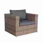 Ready assembled 5-seater polyrattan corner garden sofa set with coffee table, Dark beige & Anthracite  Photo2