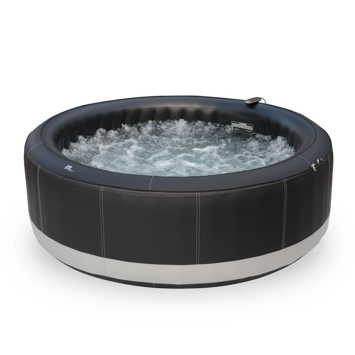  6-person premium round inflatable hot tub MSpa - Ø205cm round 6-person spa, leather effect, pump, heater, inflation, filter, cover and padlock - Camaro 6 - Balck  Photo1