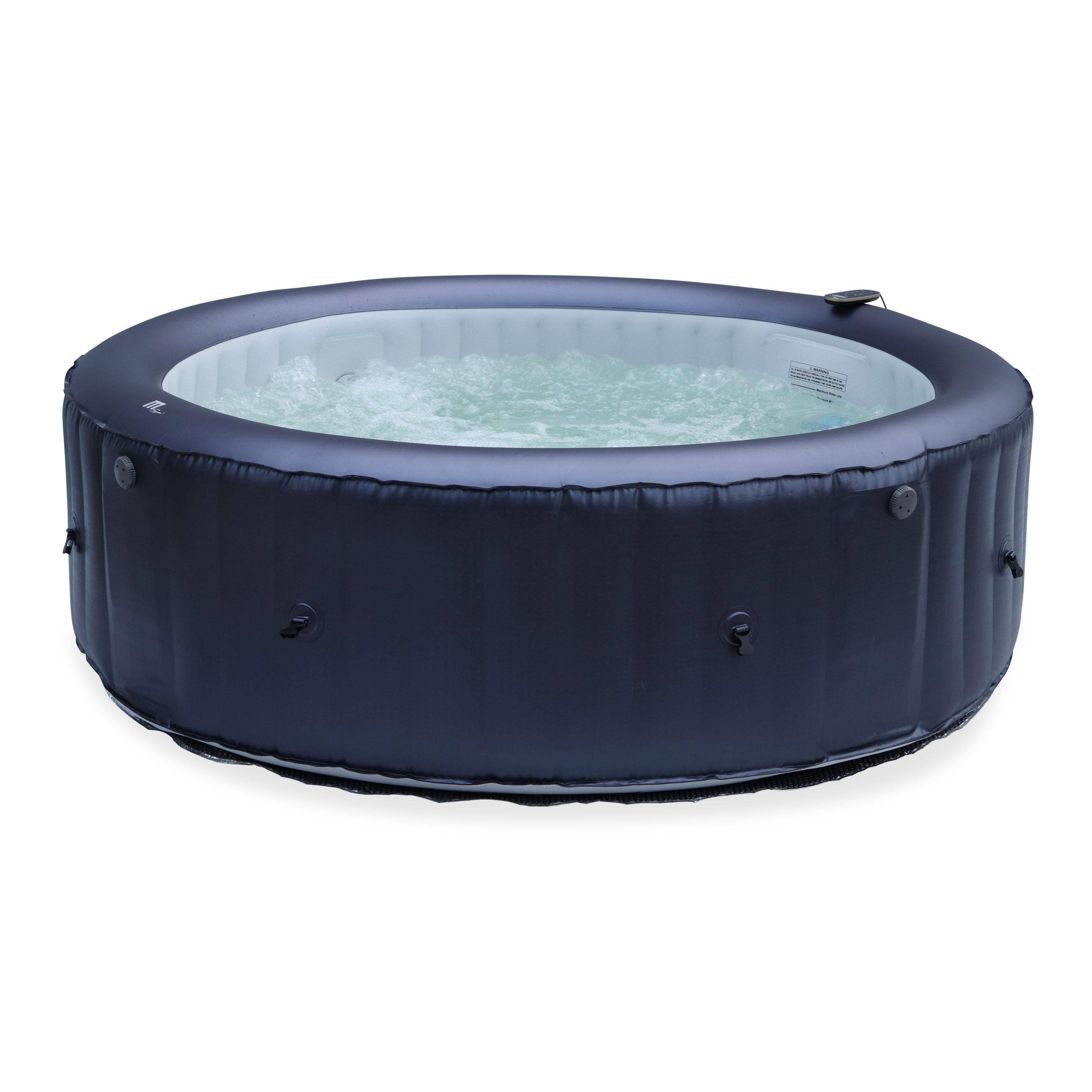  6-person premium round inflatable hot tub MSpa - Ø205cm round 6-person spa, PVC, pump, heating, inflation hose, massage hydrojets, 2 filter cartridges, lid and remote control - Carlton 6 - Blue,sweeek,Photo1