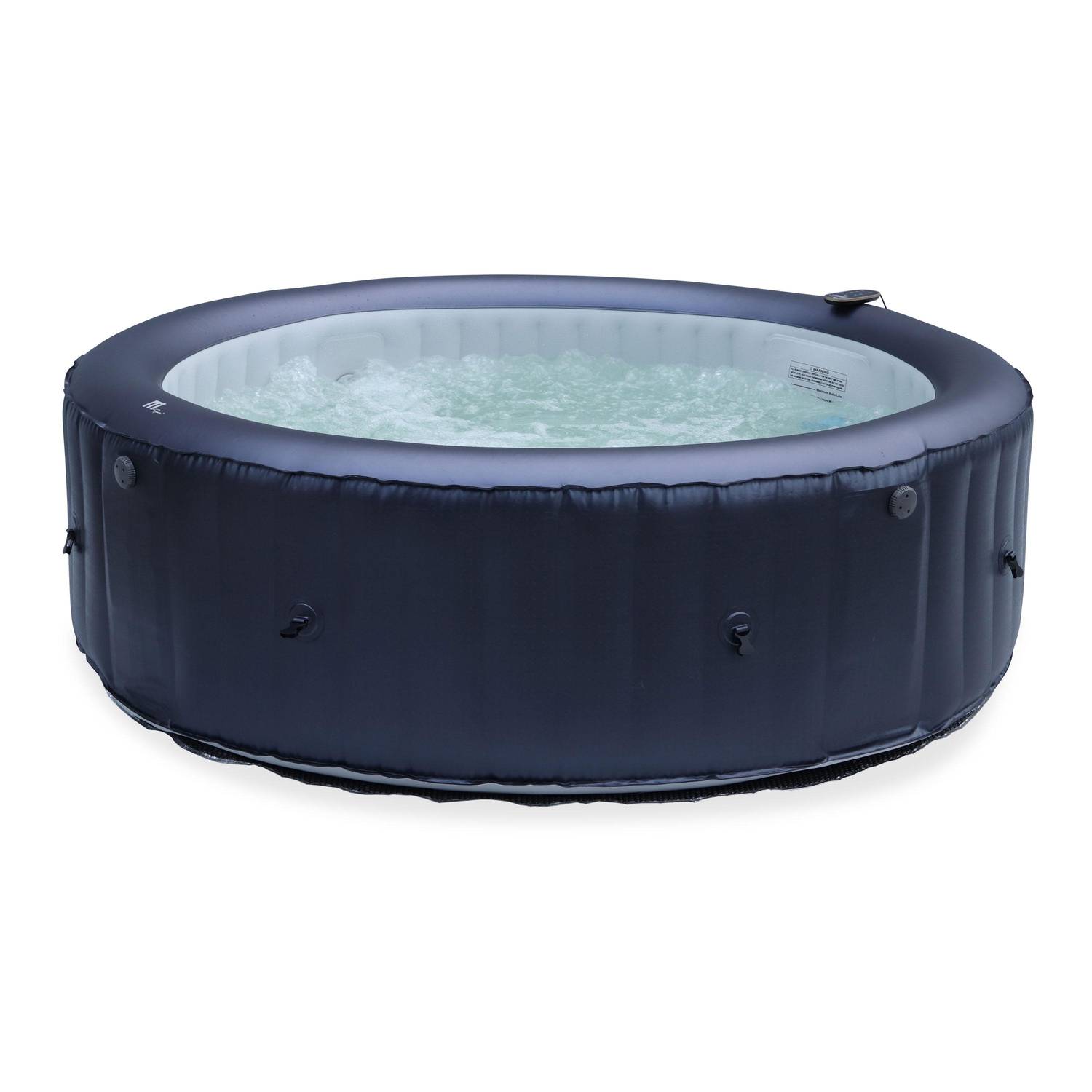  6-person premium round inflatable hot tub MSpa - Ø205cm round 6-person spa, PVC, pump, heating, inflation hose, massage hydrojets, 2 filter cartridges, lid and remote control - Carlton 6 - Blue Photo1