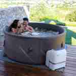  6-person premium round inflatable hot tub MSpa - Ø173cm round 6-person spa, reinforced PVC, pump, heating, filters, cover, floor mat - Mono 6 - Grey Photo1