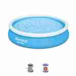 12ft Freestanding inflatable swimming pool, round, above ground with filter and filter cartridge included, (360 x 76cm)  Photo1