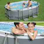 3x2m above ground tubular swimming pool, grey, rectangular, with pump, filter cartridge, diffuser - Bestway Spinelle - Grey Photo3