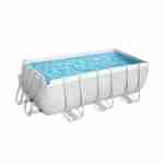 4x2m above ground tubular swimming pool, grey, rectangular, with pump, filter cartridge, diffuser and ladder - Bestway Vostok - Grey Photo1