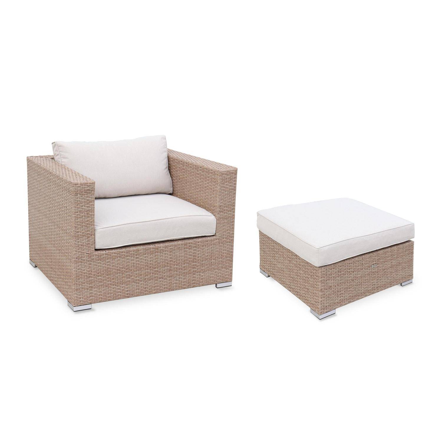 Ready assembled 14-seater premium polyrattan corner garden sofa set with coffee table, Beige ,sweeek,Photo5