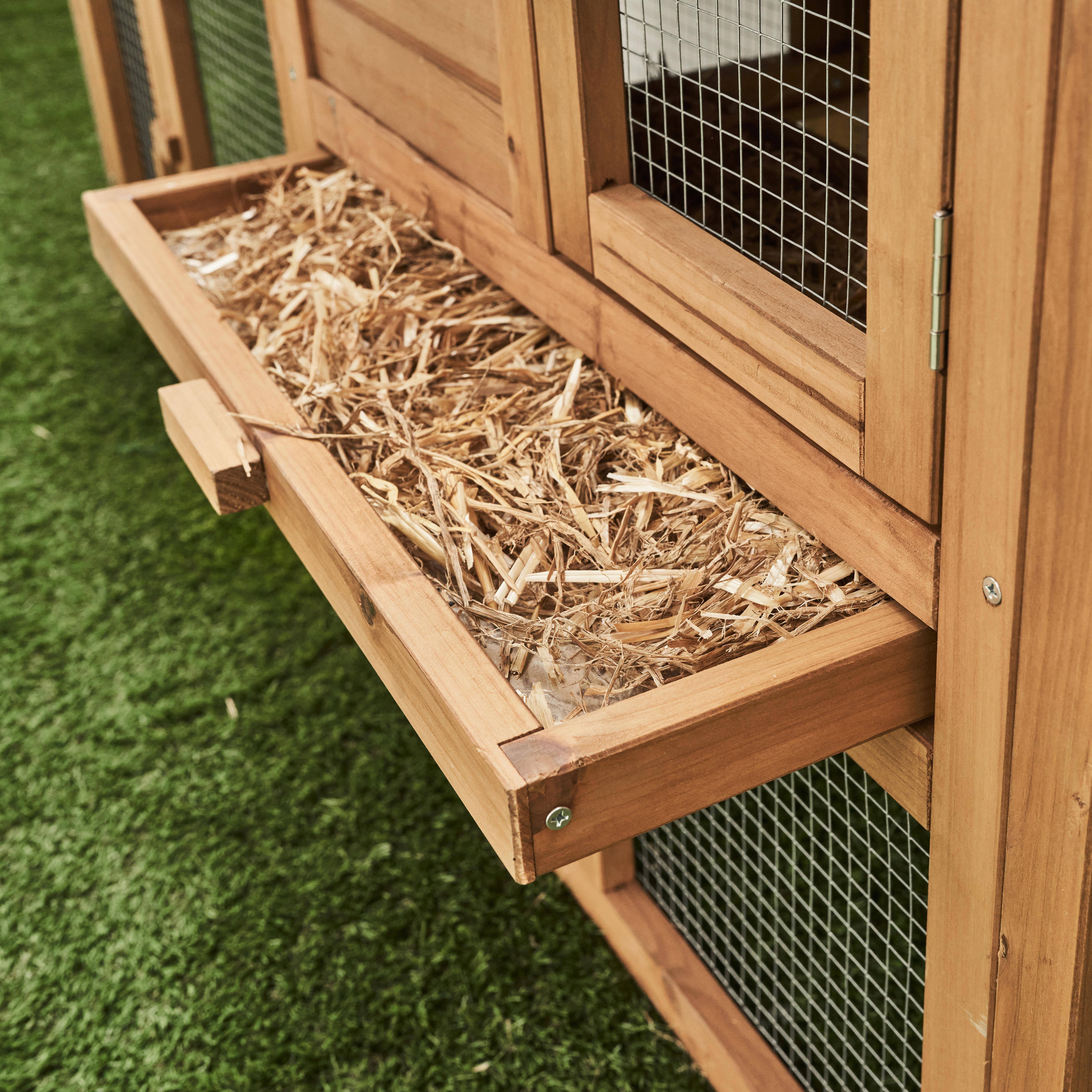 Clapier en bois ANGORA pour lapin et autres rongeurs, 4 lapins, cage à lapin avec enclos, espace intérieur et extérieur, poulailler,sweeek,Photo3