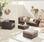 5-seater polyrattan garden sofa set, Brown / Chocolate | sweeek