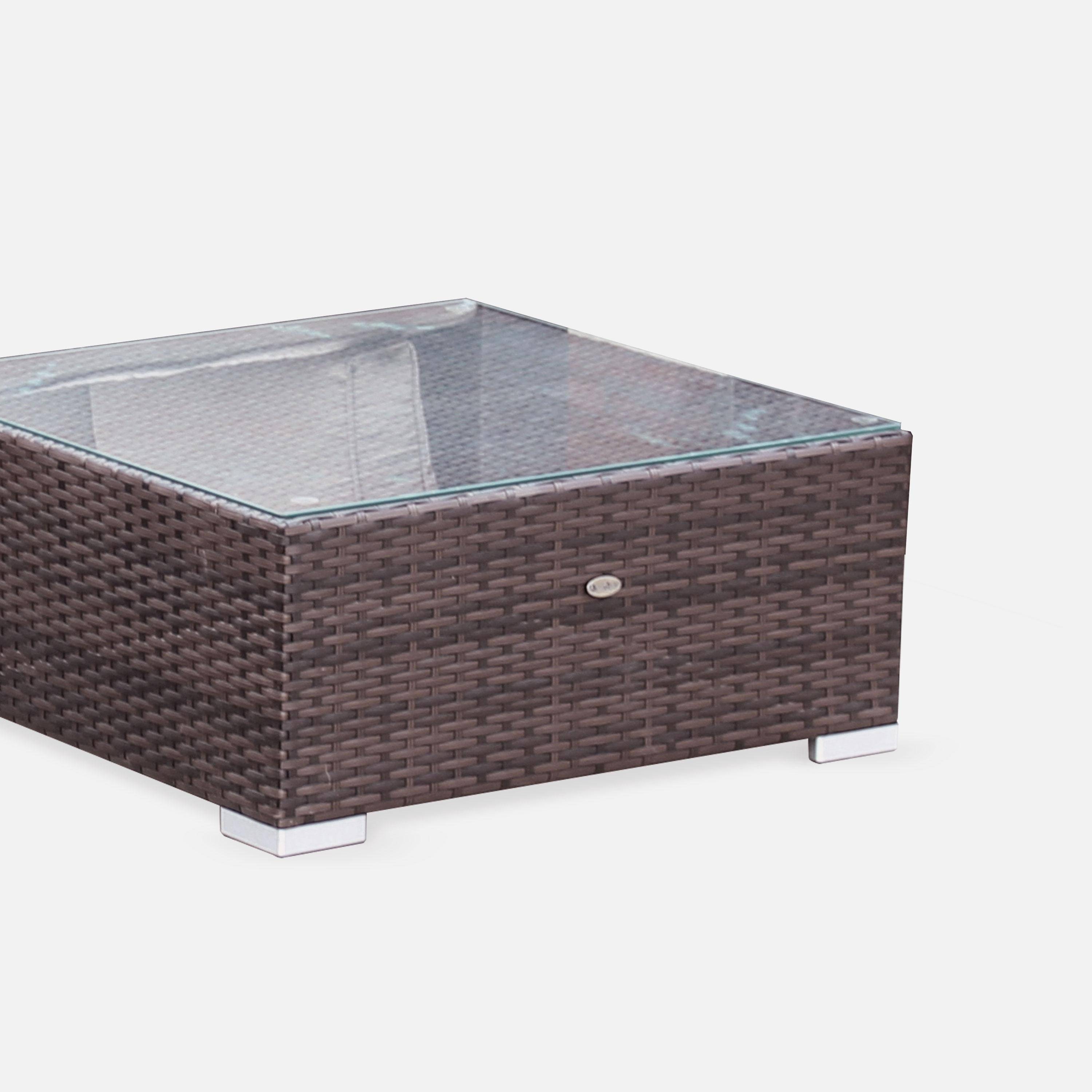 5-seater woven resin garden furniture set, Caligari, Brown, 234x82x67 cm Photo4