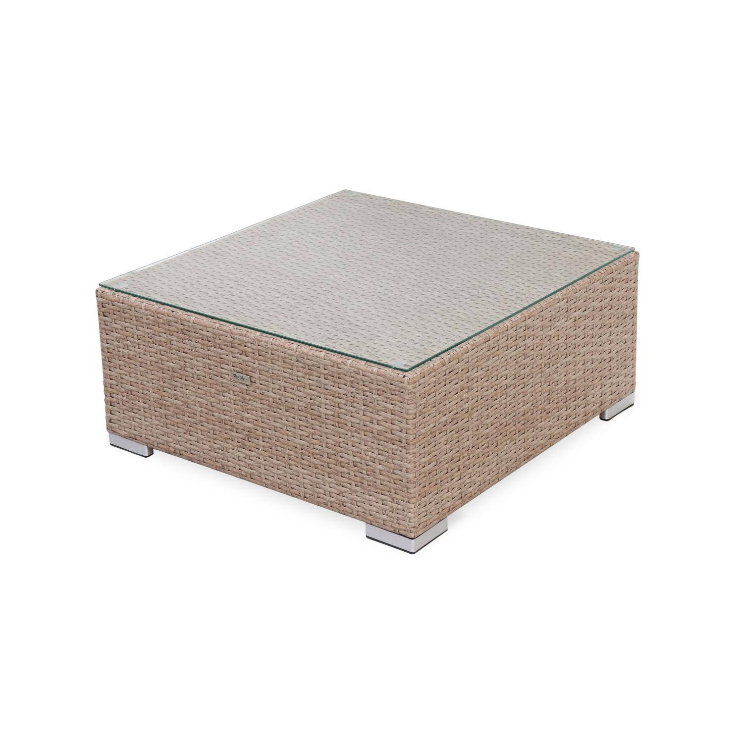 5-seater woven resin garden furniture set, Caligari, Beige, 234x82x67 cm Photo5