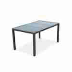 Tavola: 150cm garden table in rattan with 6 chairs, grey Photo2
