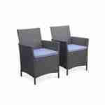 Tavola: 150cm garden table in rattan with 6 chairs, grey Photo3