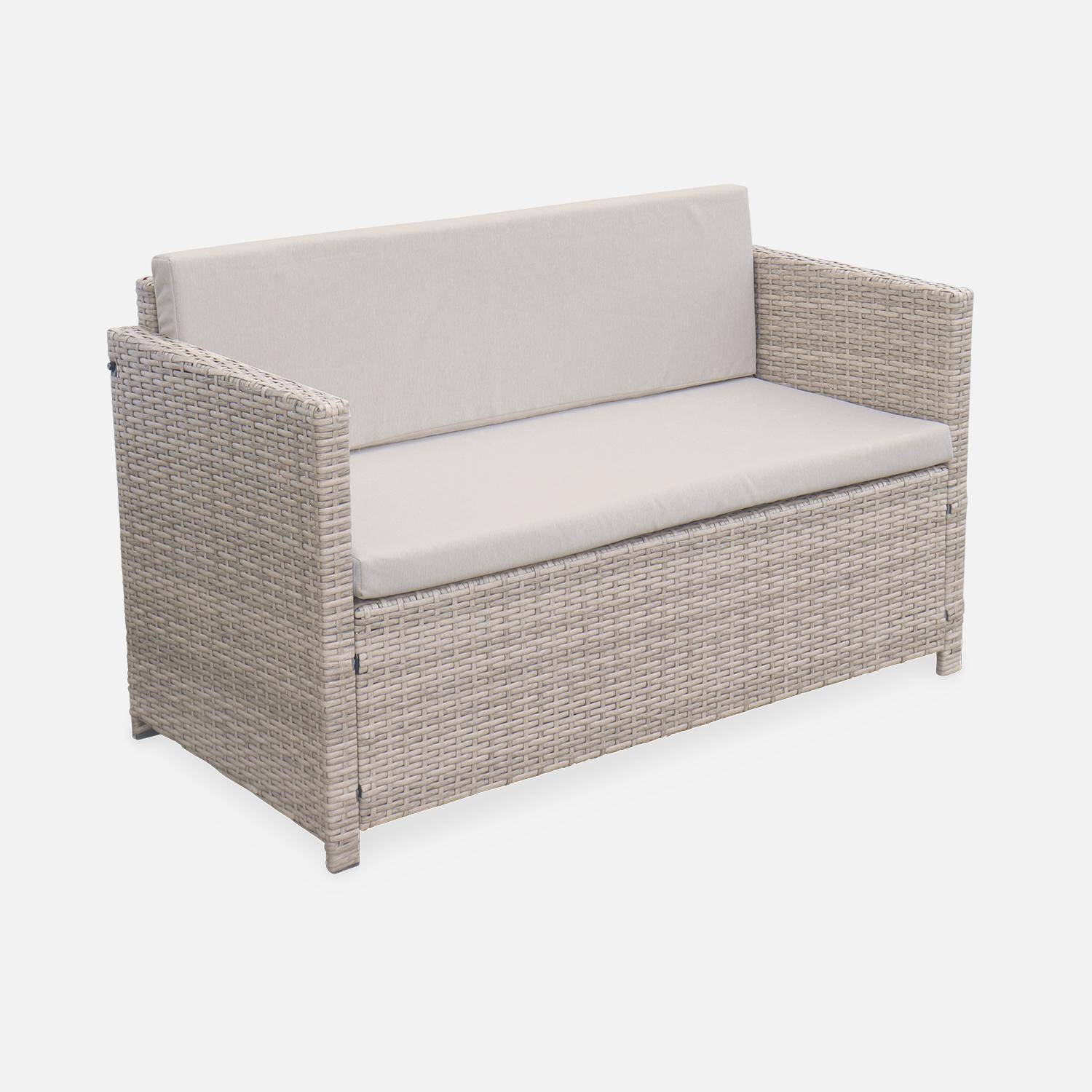 4-seater polyrattan garden sofa set, Perugia, Natural, 118x65x69 cm,sweeek,Photo4