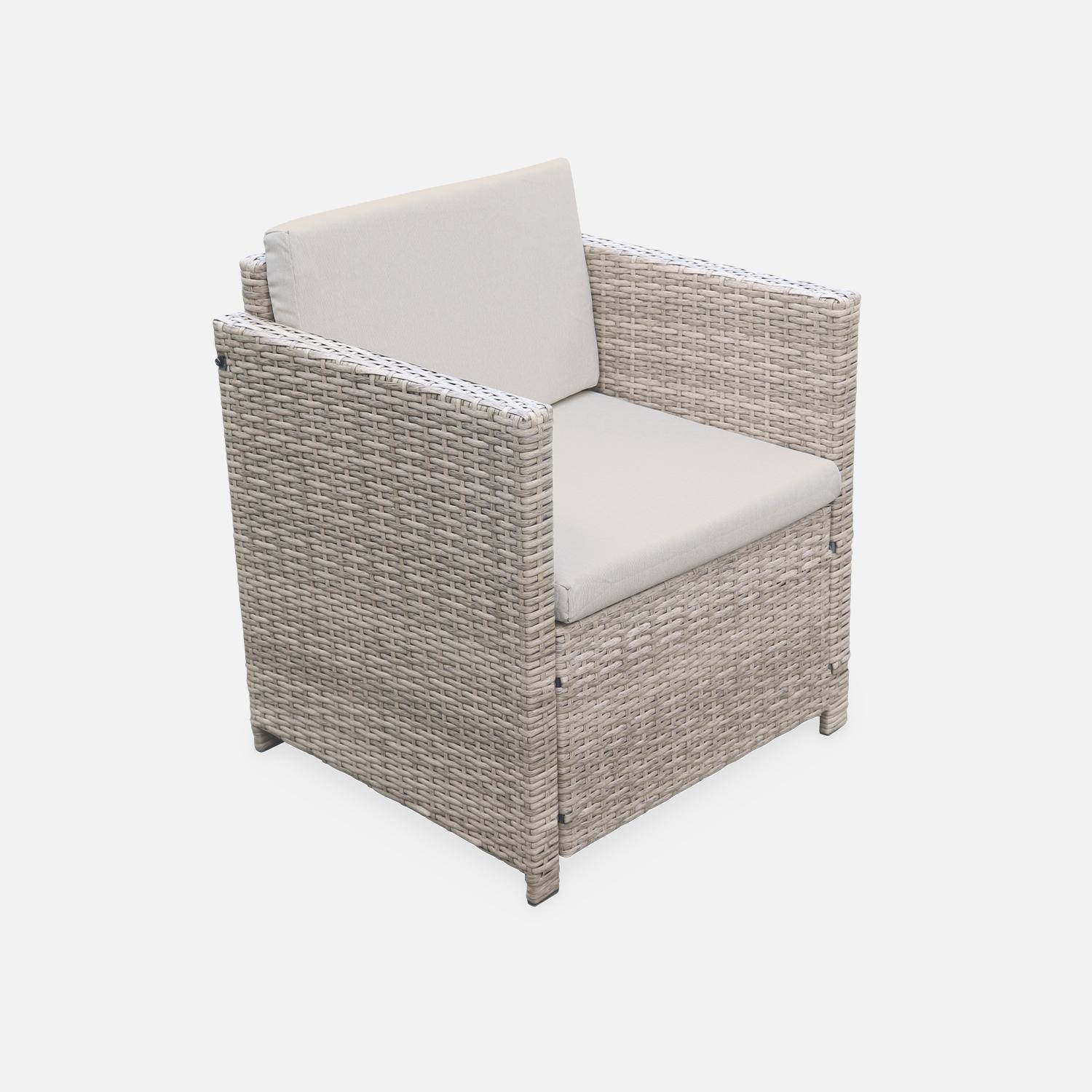 4-seater polyrattan garden sofa set, Perugia, Natural, 118x65x69 cm Photo5