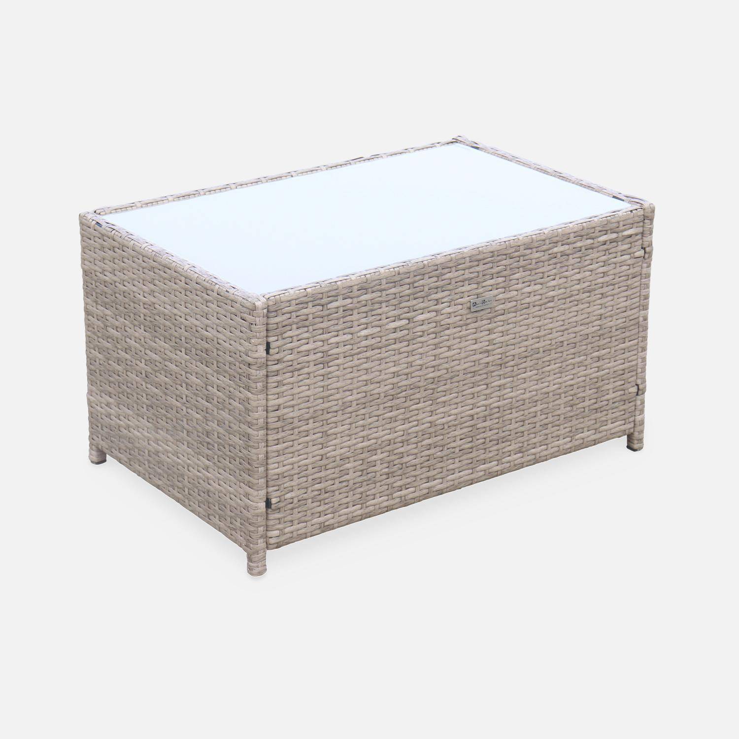 4-seater polyrattan garden sofa set, Perugia, Natural, 118x65x69 cm Photo6