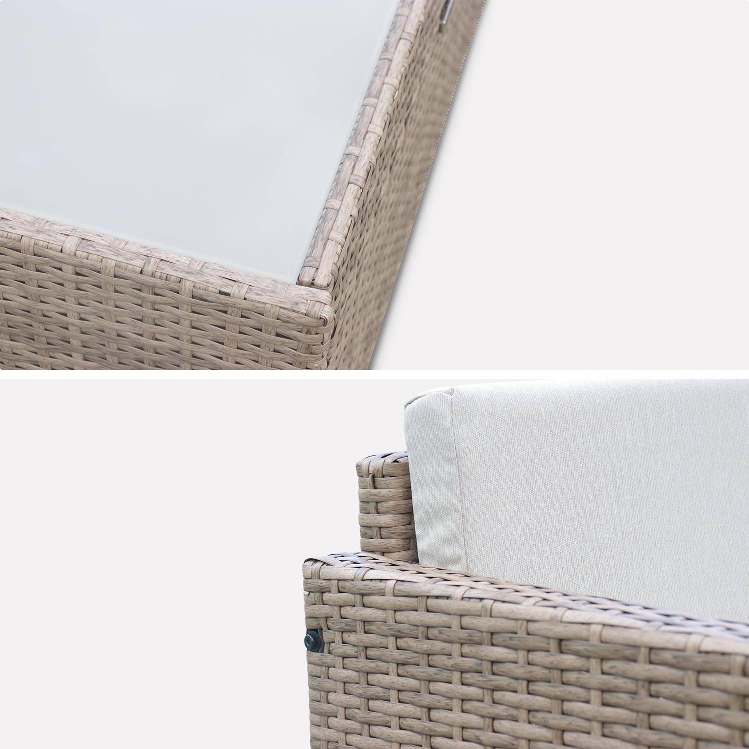 4-seater polyrattan garden sofa set, Perugia, Natural, 118x65x69 cm Photo7