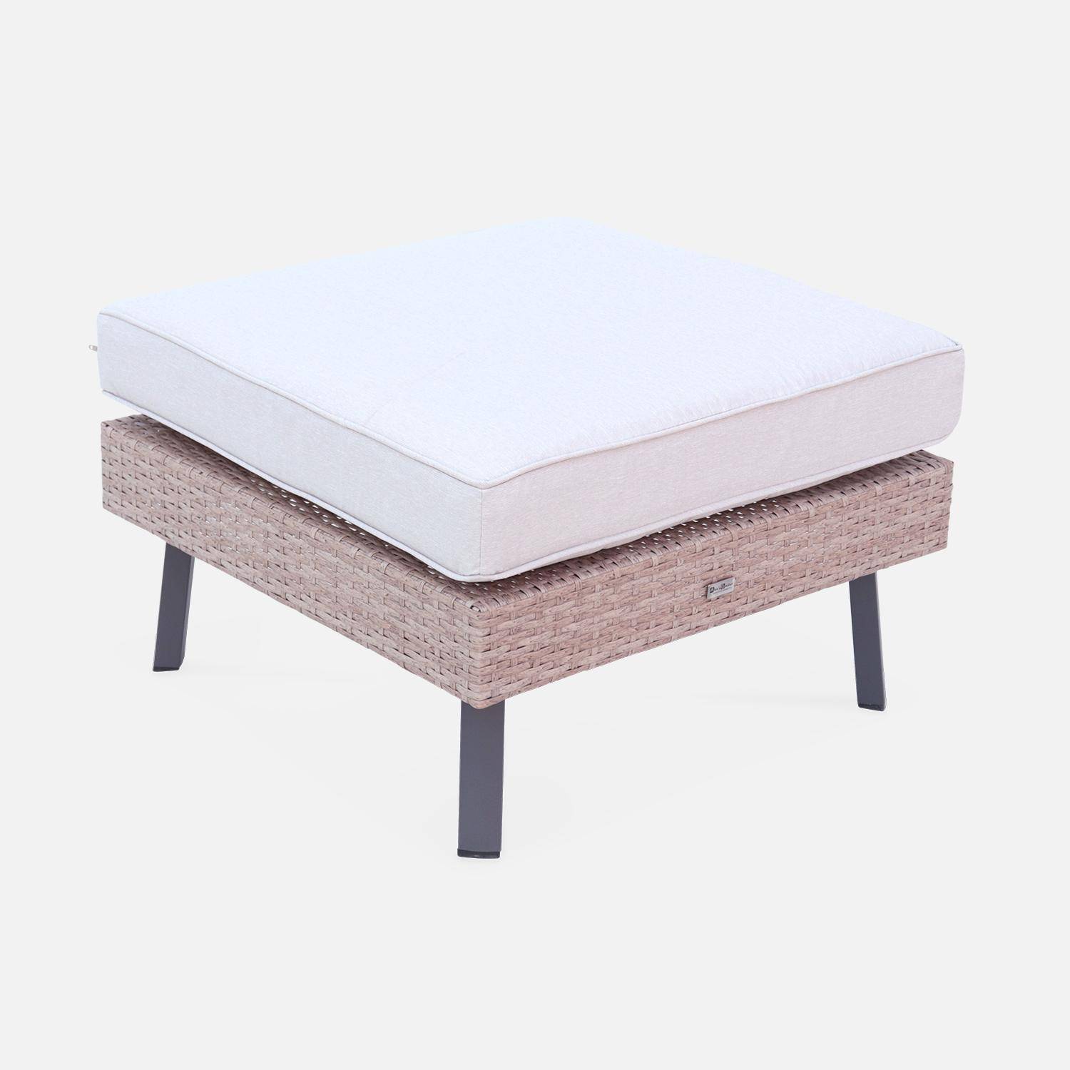 5-seater polyrattan garden sofa set Natural 69.5x69.5x30.5 cm - Alba Photo5