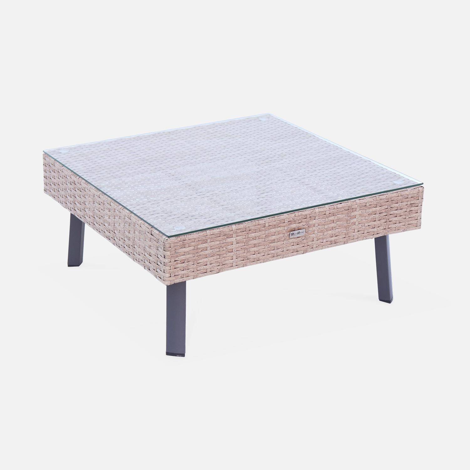 5-seater polyrattan garden sofa set Natural 69.5x69.5x30.5 cm - Alba,sweeek,Photo7