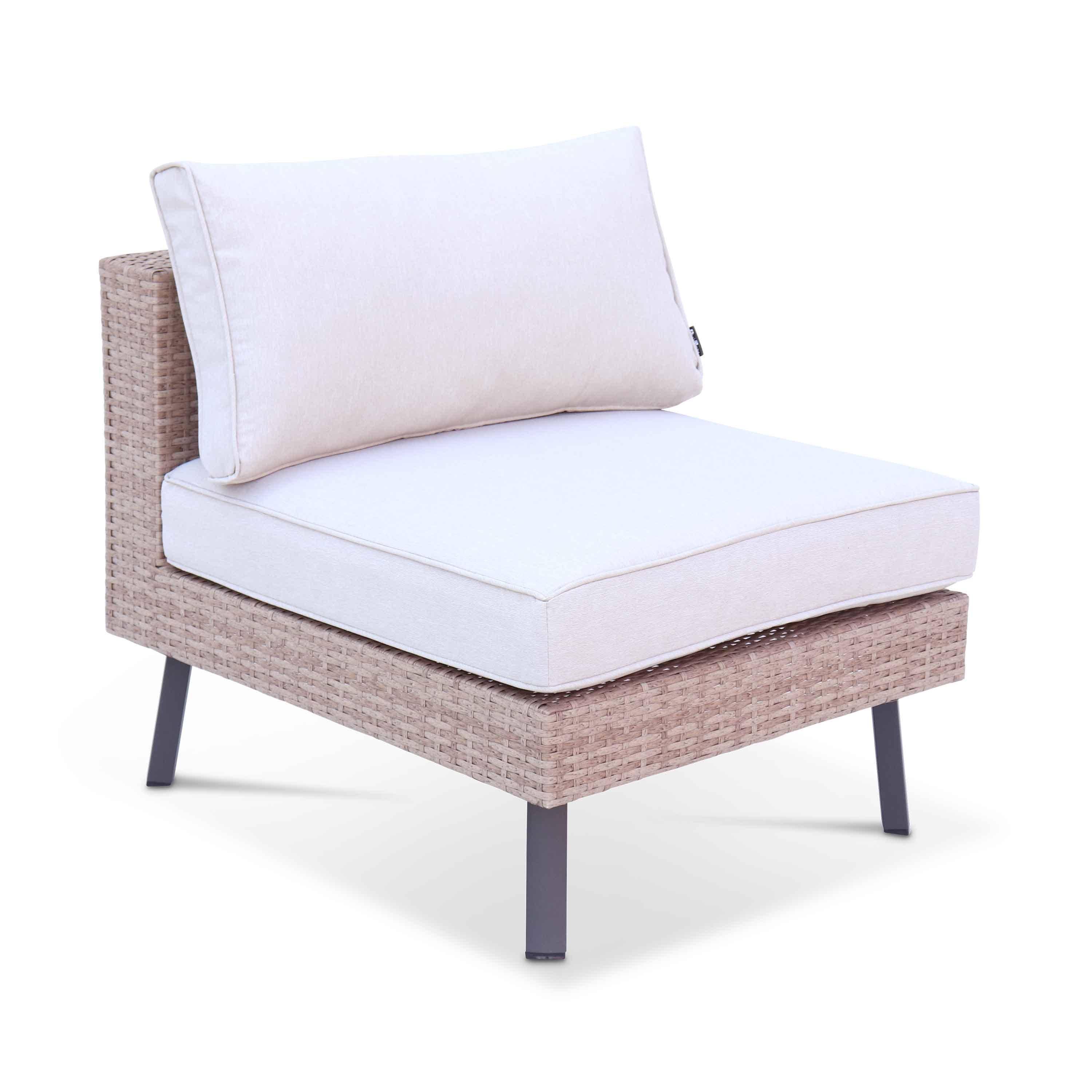 5-seater polyrattan garden sofa set, Alba, Natural, 69.5x69.5x30.5 cm Photo3