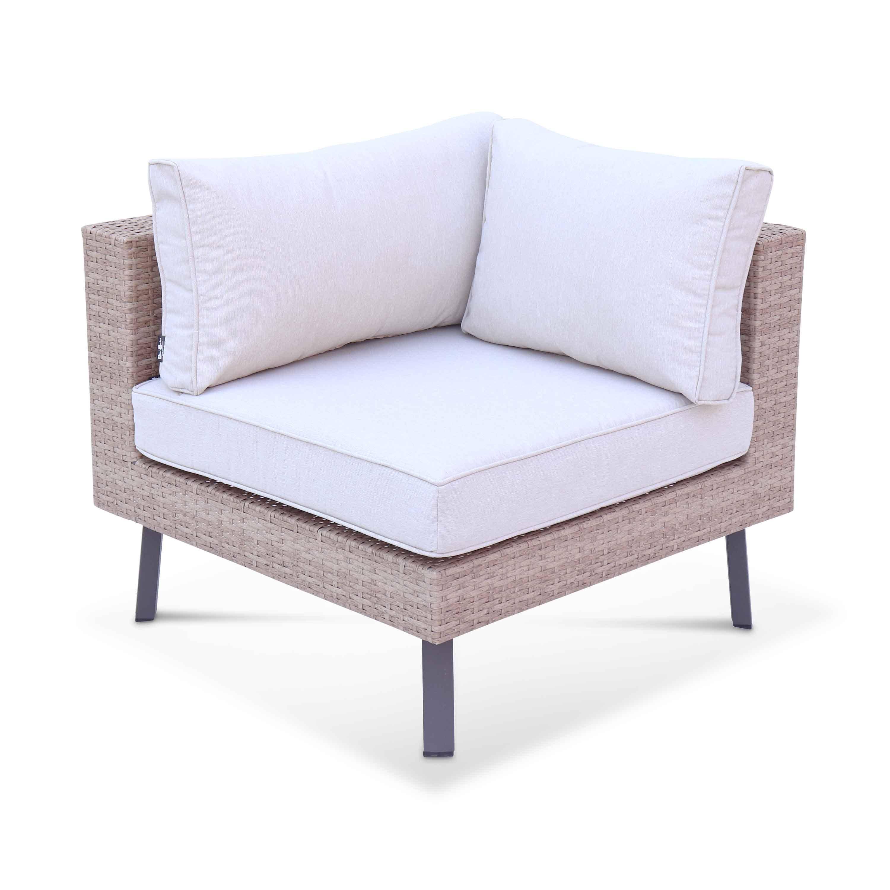 5-seater polyrattan garden sofa set, Alba, Natural, 69.5x69.5x30.5 cm Photo7