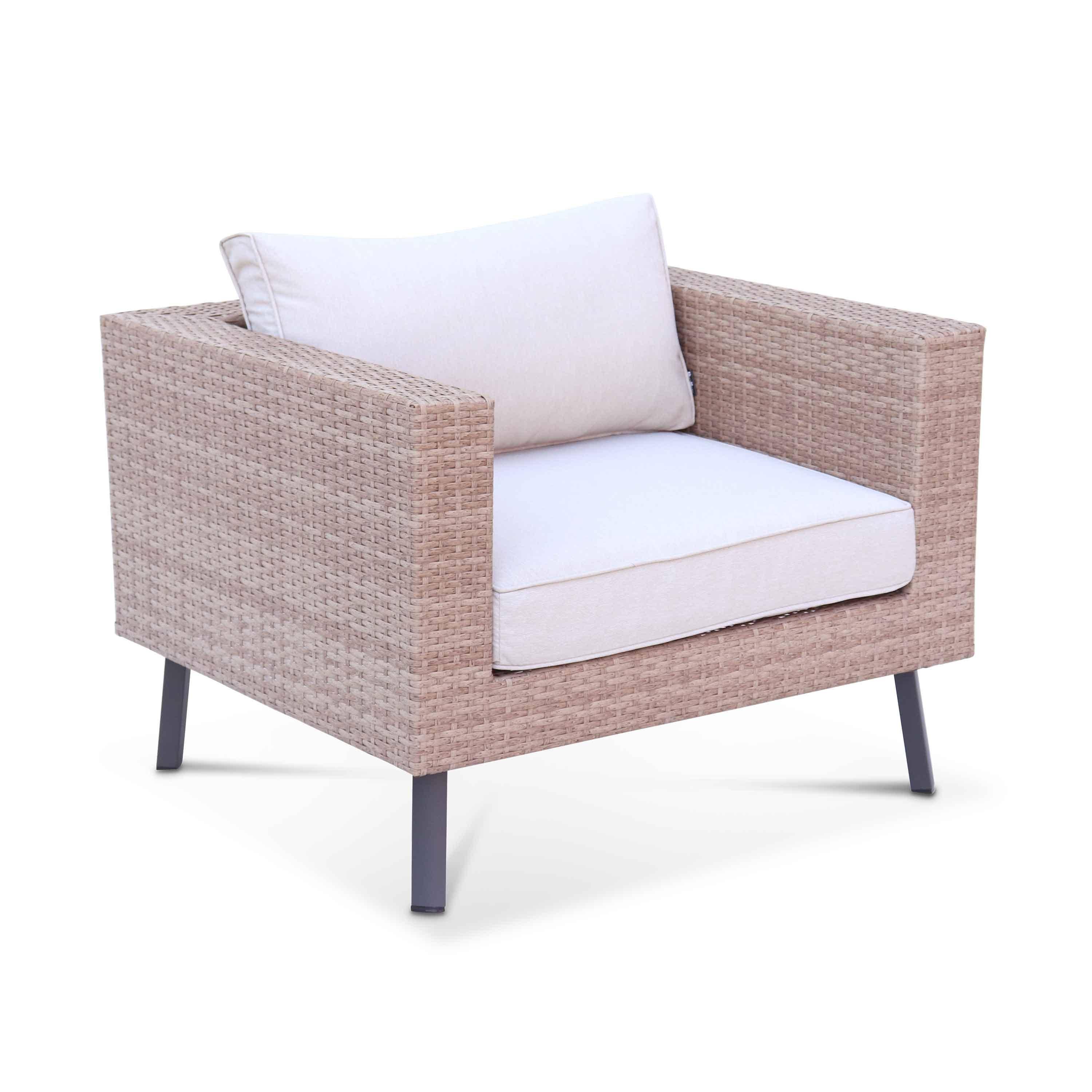 5-seater polyrattan garden sofa set, Alba, Natural, 69.5x69.5x30.5 cm,sweeek,Photo2