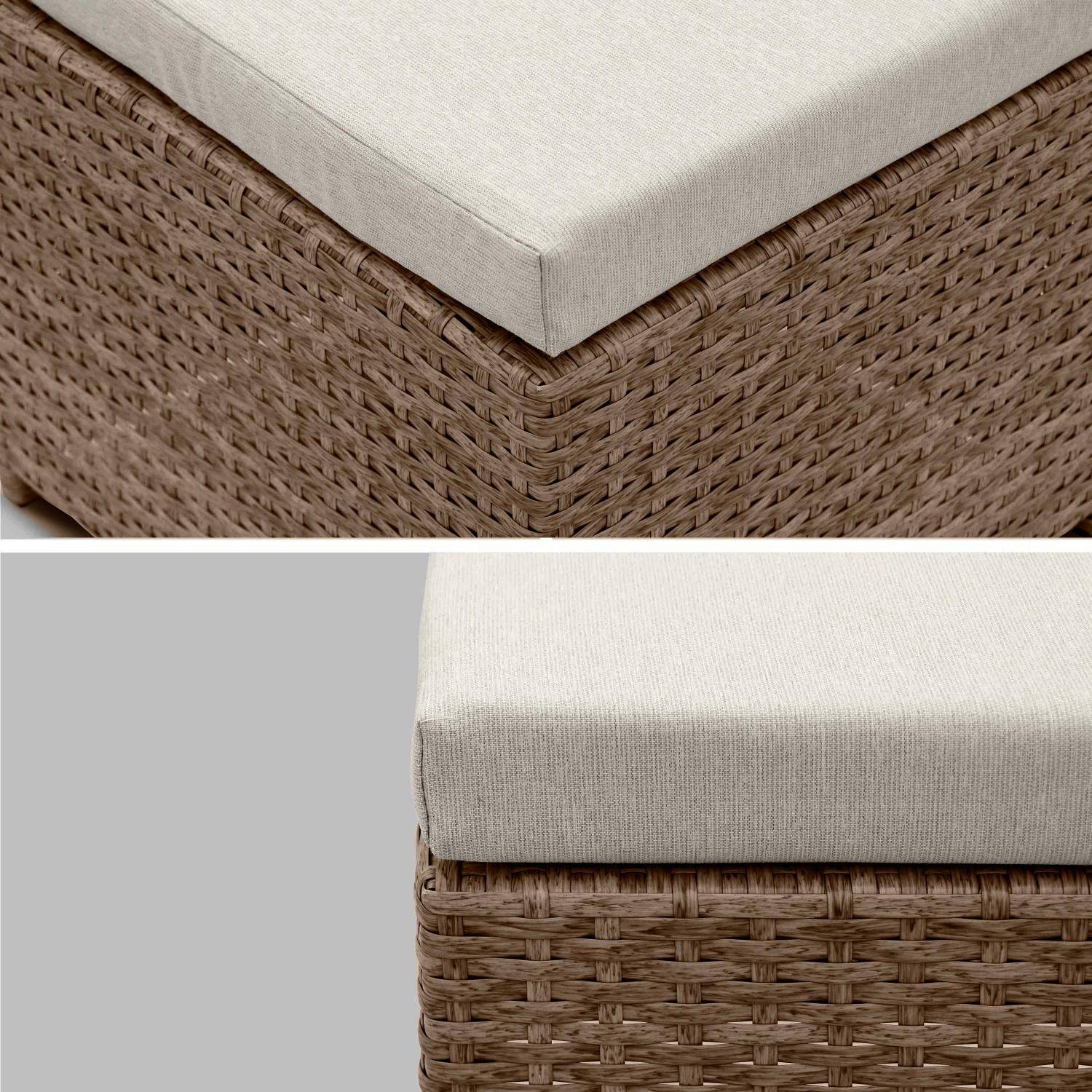 8 to 12-seater rattan cube table set with chairs, Vabo 12, Beige, 110x222x73 cm Photo2