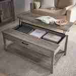 Tavolino sollevabile in legno grigio 110x59x46,5 cm - Galant - 1 vano portaoggetti Photo5