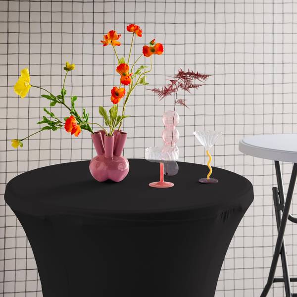 Set 2 Tavoli Pieghevoli Con Coperture - 81x81x110cm | Bianco | Plastica E Acciaio | Per Feste E Eventi - Foto 14