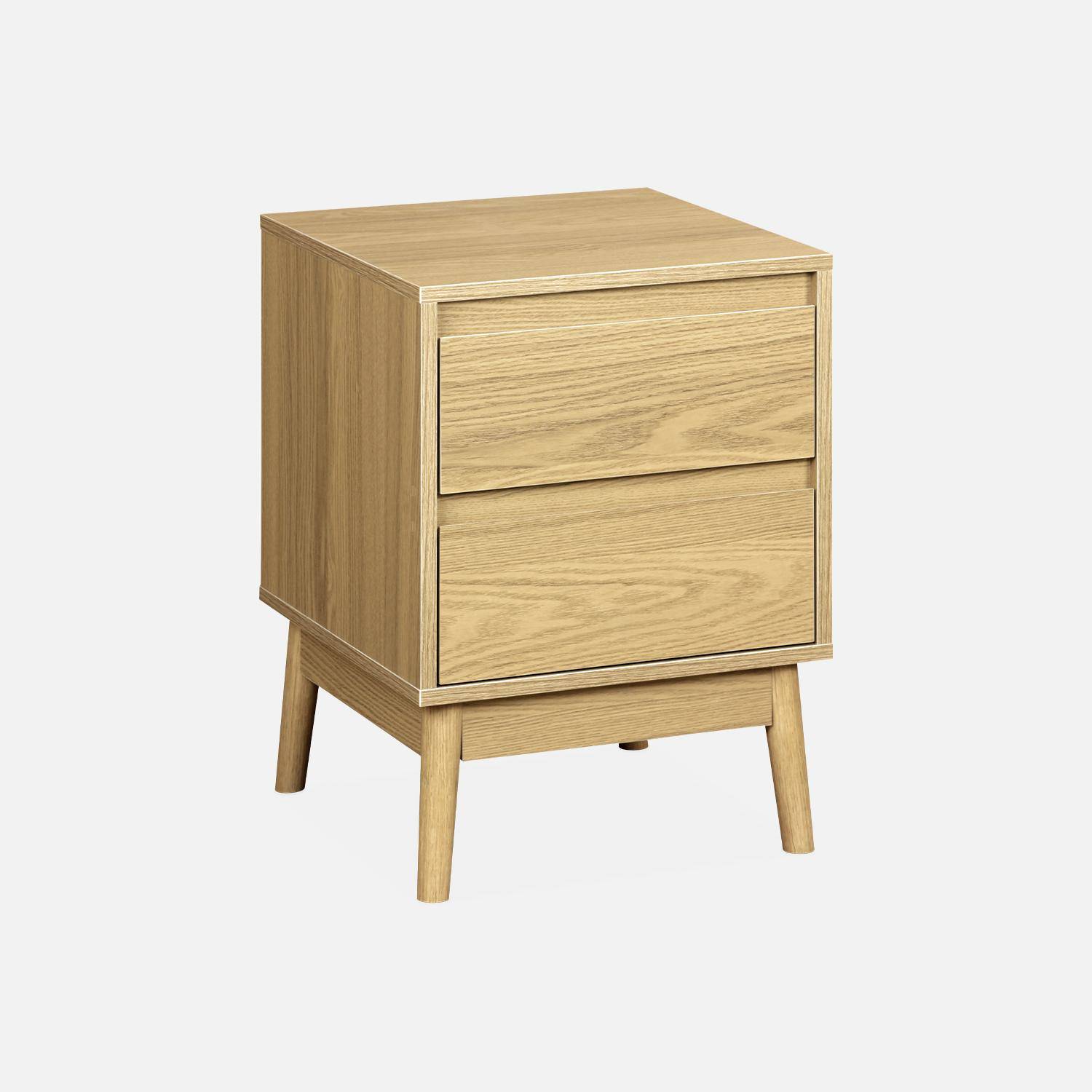 Wooden bedside table, two drawers - Dune Photo3