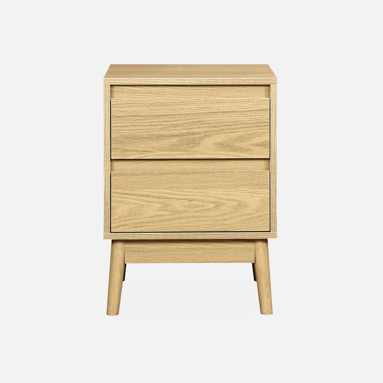 Wooden bedside table, two drawers - Dune Photo4