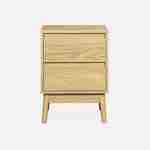 Table de chevet décor bois, deux tiroirs - Dune Photo4