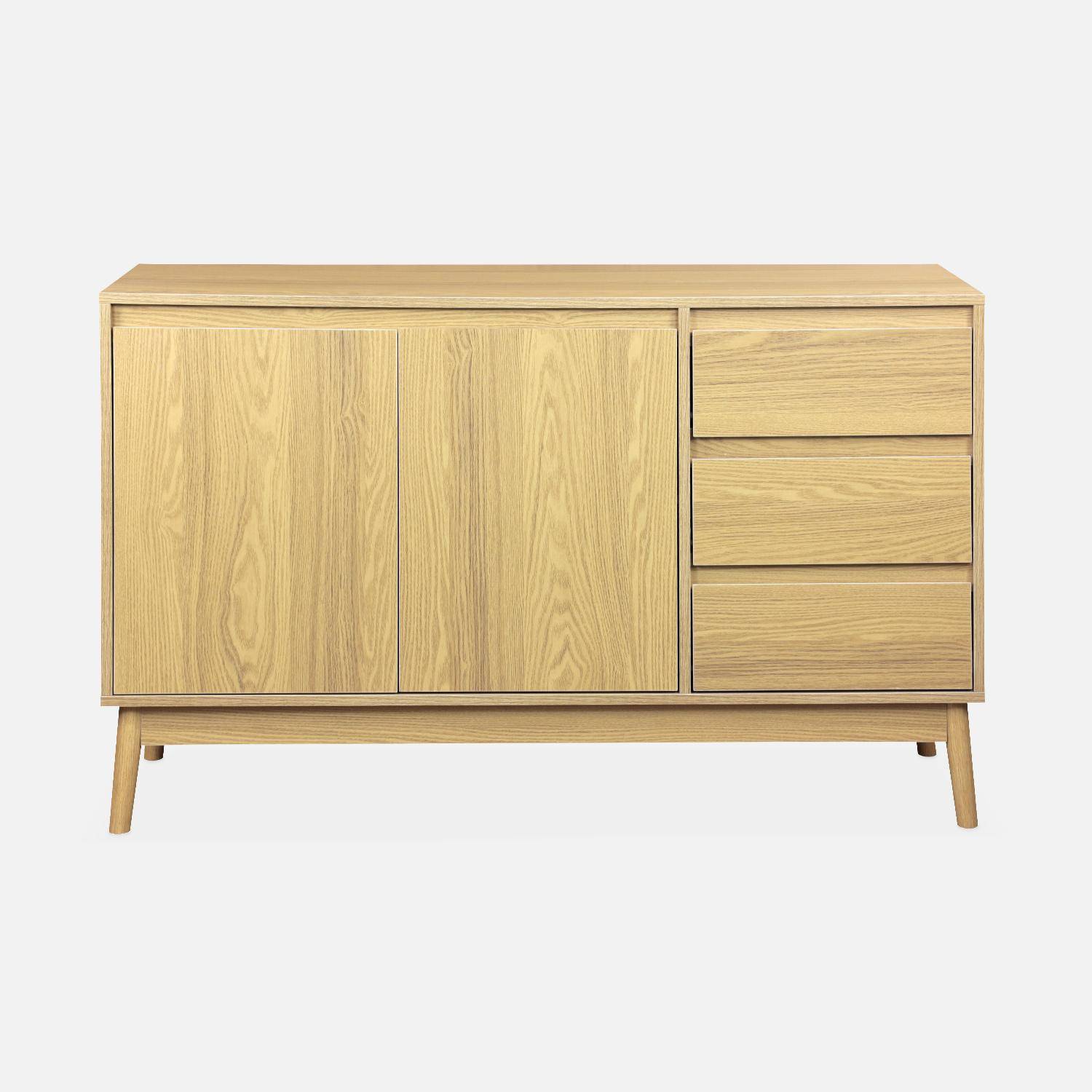 Wooden sideboard with 2 doors and 3 drawers L 120 x W 39 H 76cm - Dune Photo4