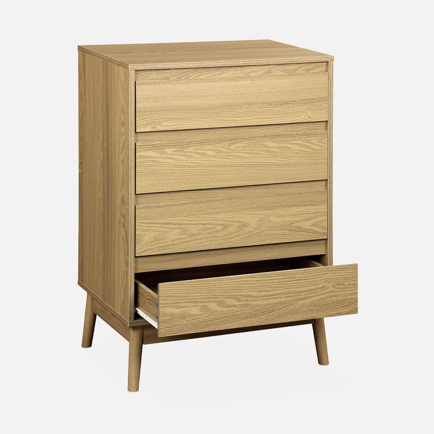 Wooden 4-drawer chest, 60x40x91cm - Dune - Natural wood colour Photo5